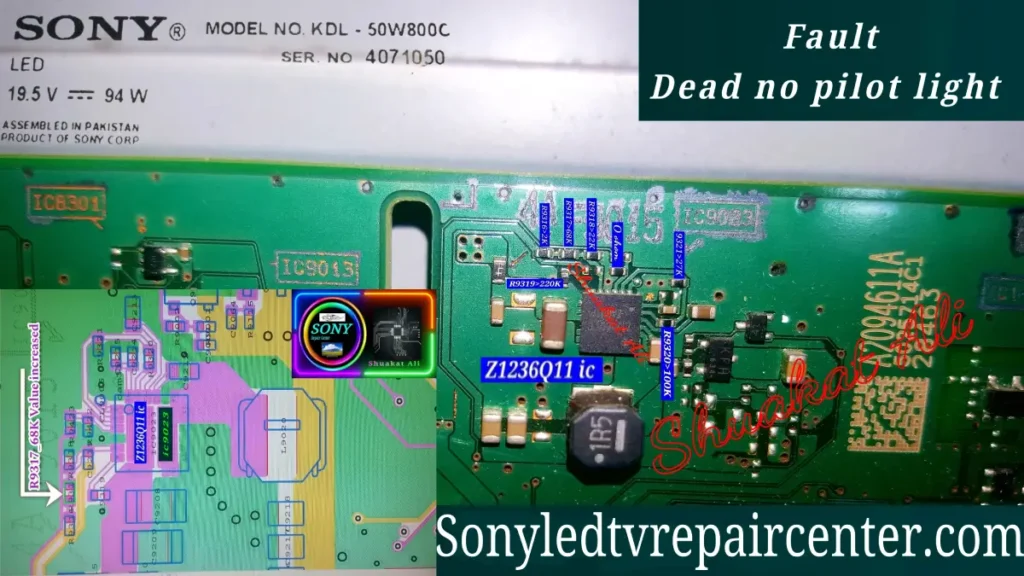 Sony kdl-50w800c fault dead